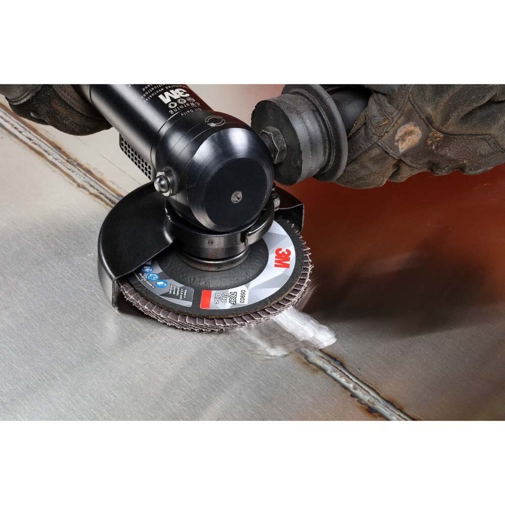 3M 7100177999 Flap Disc 769F Type 29, 80+ Grit, 7 in x 7/8 in for Grinding and Finishing on Carbon and Stainless Steel (5 Pack) - 7