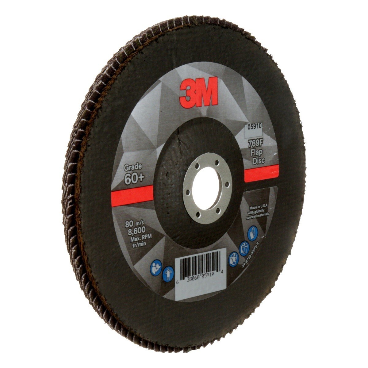 3M 769F Flap Disc, Type 27, Precision Shaped Ceramic 60+, Purple, 7 in x 7/8 in (7100178030) (5 Pack) - 4
