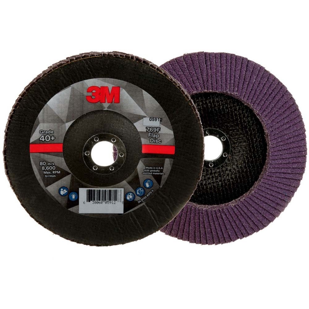 3M 769F Flap Disc , 40+, T29, 7 in x 7/8 in (7100178128) (5 Pack) - 2