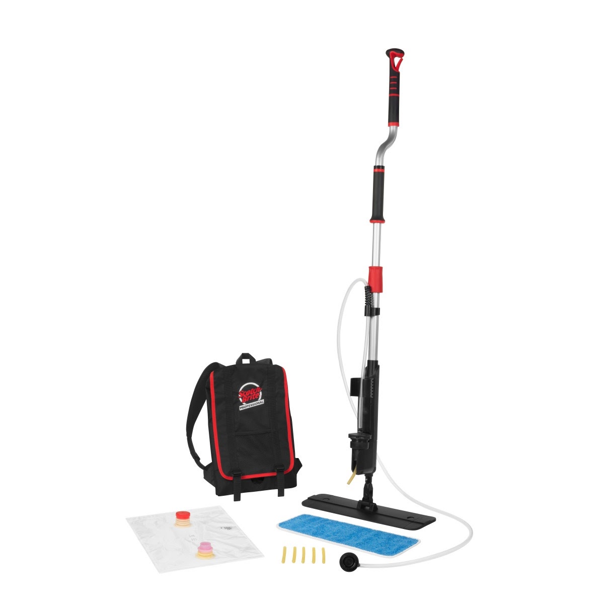 3M Scotch-Brite Professional 2-In-1 Flat Mop & Backpack Finish Applicator Kit, Ergonomic Handle (7100179842)