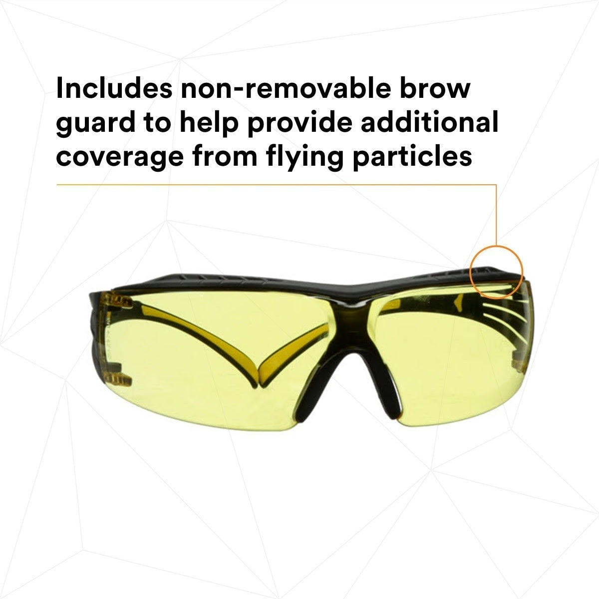 3M SF403XSGAF-YEL SecureFit 400 Series Safety Glasses, Yellow/Black, Amber Scotchgard Anti-Fog/Anti-Scratch Lens (7100179972) (1 Pair) (20 Pack) - 6