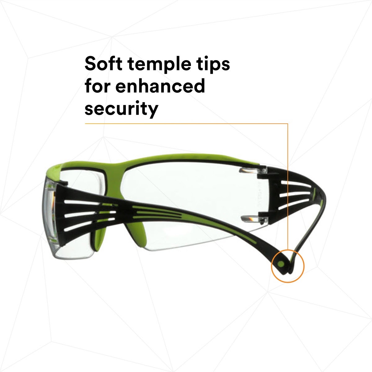 3M SF401XAF-GRN SecureFit 400 Series Safety Glasses, Green/Black, Clear Anti-Fog/Anti-Scratch Lens (7100180045) (20 Pack) - 6