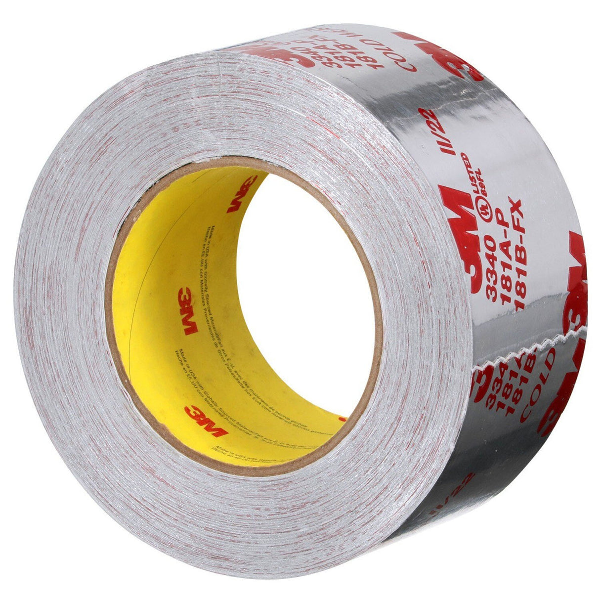 3M 3340 Aluminum Foil Tape, Silver, 2-1/2 in x 50 yd, 4.0 mil, HVAC Sealing and Patching Ducts, Fiberglass Duct Board, Insulation, Metal Repair (7100189974) (20 Pack) - 3