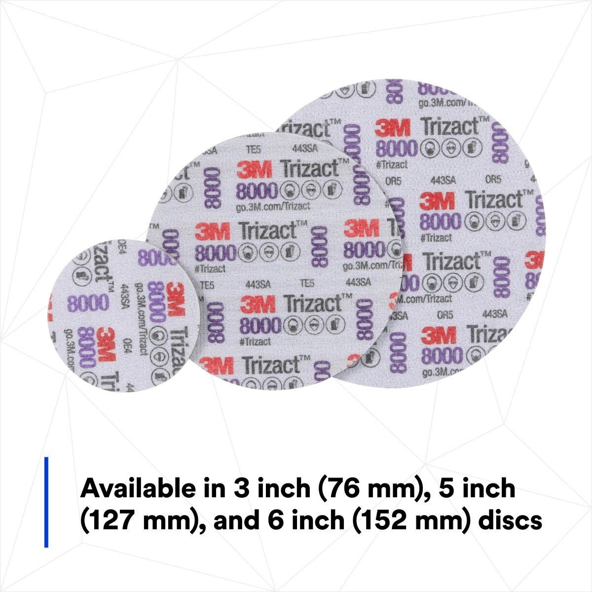 3M 443SA 30804 Trizact Hookit Foam Disc, 8000, 3 in (7100193763) (60 Pack) - 8