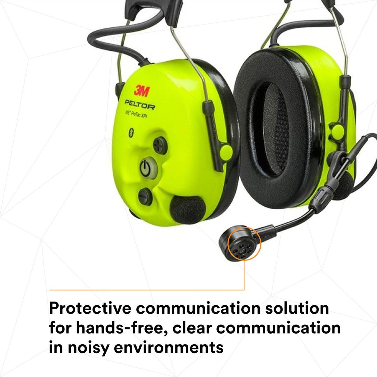 3M MT15H7AWS6 PELTOR WS ProTac XPI Bluetooth Headset with Noise-Canceling Microphone, Headband, Yellow (7100196045) - 4