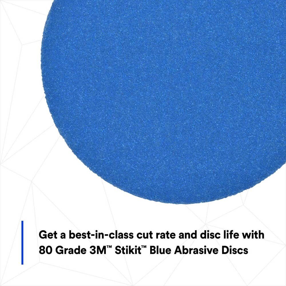 3M 7100199698 Stikit Blue Abrasive Disc Roll 321U, 36265, 5 in, 80, No Hole - 8