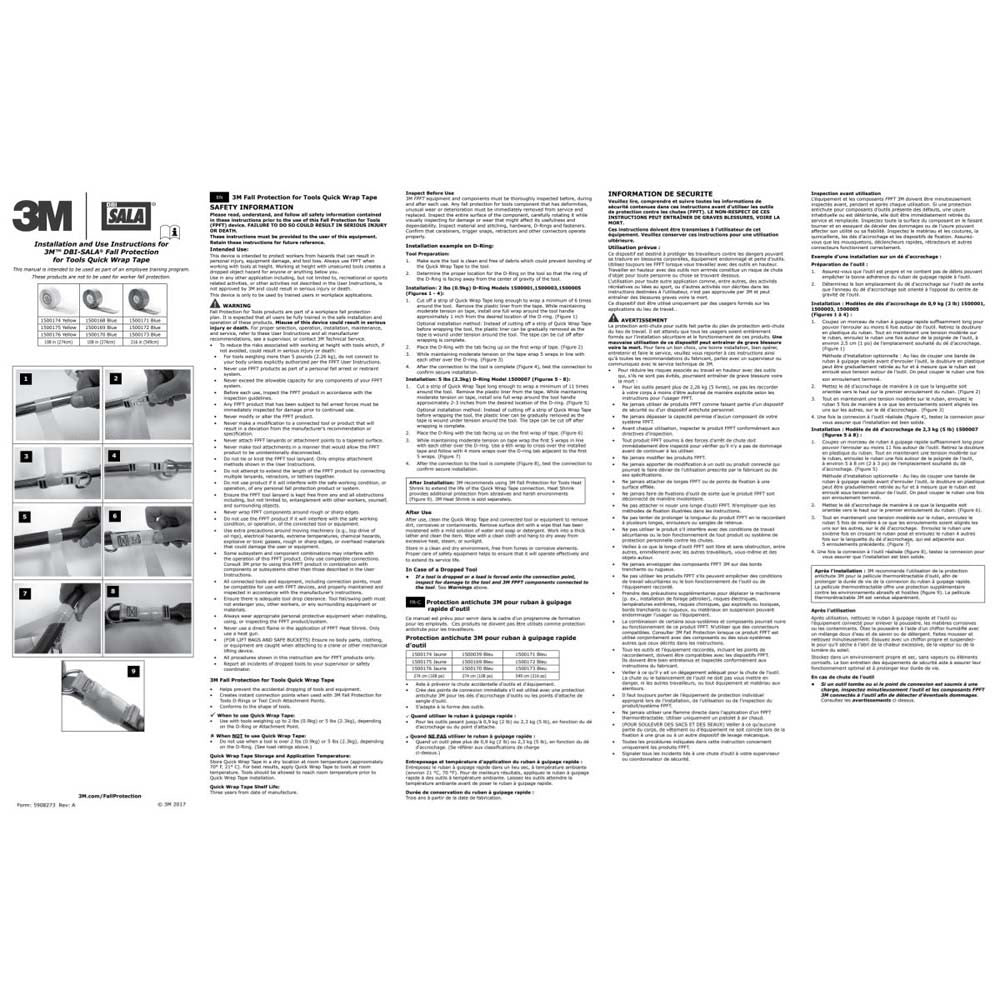 3M 1500174 Quick Wrap Tape for Tool Tethering and Securing (7100204330) - 3