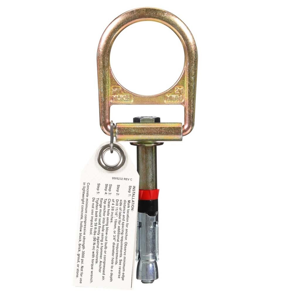 3M 2190055 Protecta Concrete Anchor Bolt-On 12Mm Swivel D Anchor Silver Gold (7100207457) - 4