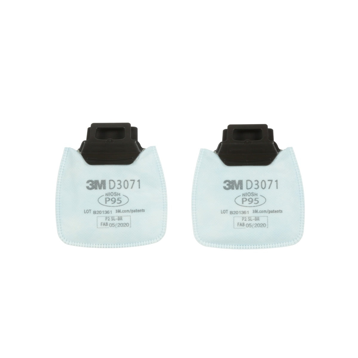 3M D3071 Secure Click Particulate Filter, P95, NIOSH Approved, Dual-Flow (7100213358) (1 Pair) (50 Pack)