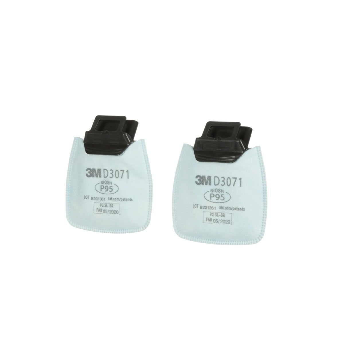 3M D3071 Secure Click Particulate Filter, P95, NIOSH Approved, Dual-Flow (7100213358) (1 Pair) (50 Pack) - 2