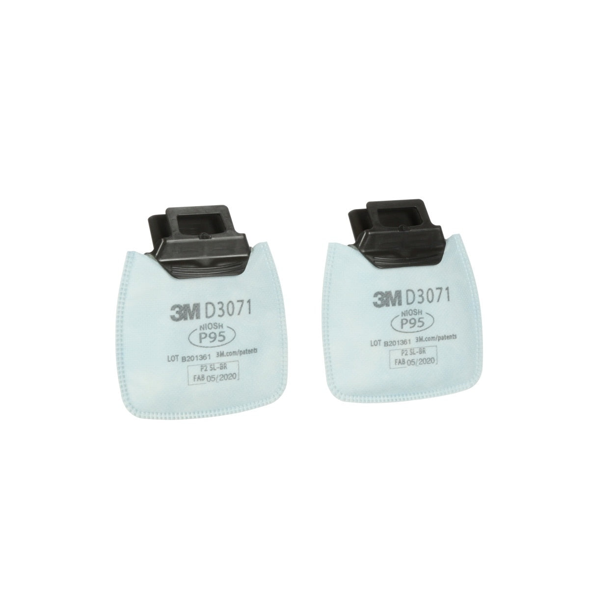 3M D3071 Secure Click Particulate Filter, P95, NIOSH Approved, Dual-Flow (7100213358) (1 Pair) (50 Pack) - 3