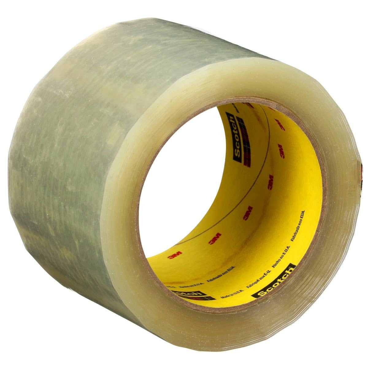 3M 375+ Scotch High Tack Box Sealing Tape, Hot Melt Adhesive, Clear, 72 mm x 50 m (7100215467) (24 Pack) - 3