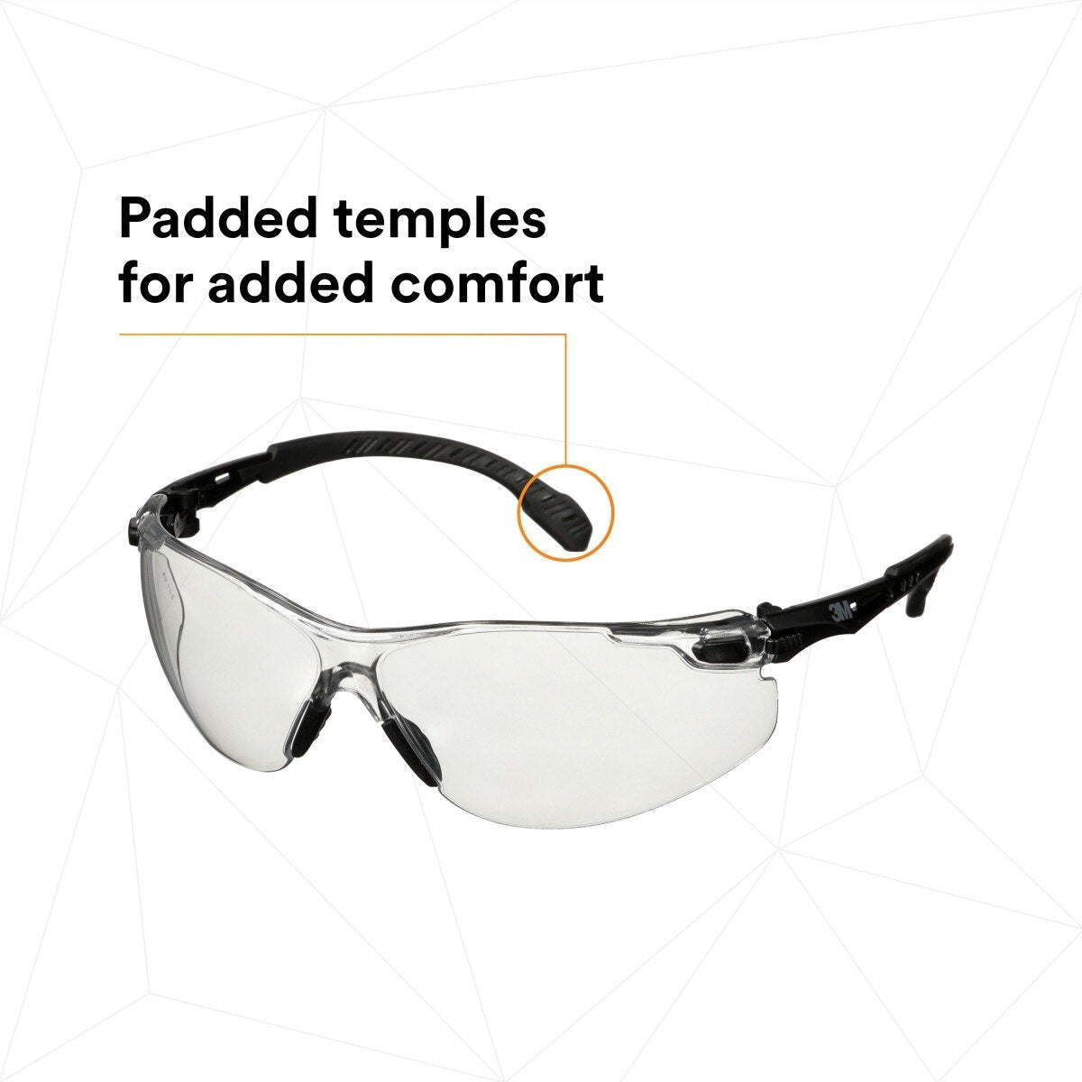 3M Scotchgard Solus 1000 Series Safety Glasses, Black Temples, Clear AF-AS Lens, Anti Fog Anti Scratch (S1501SGAF) (7100220751) (20 Pack) - 4