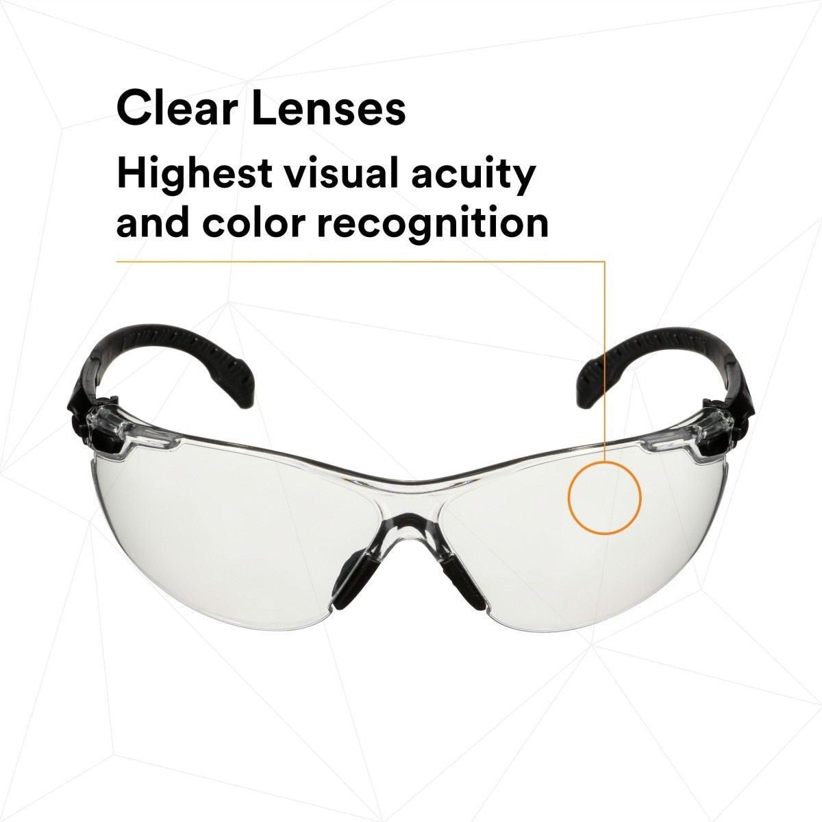 3M Scotchgard Solus 1000 Series Safety Glasses, Black Temples, Clear AF-AS Lens, Anti Fog Anti Scratch (S1501SGAF) (7100220751) (20 Pack) - 5