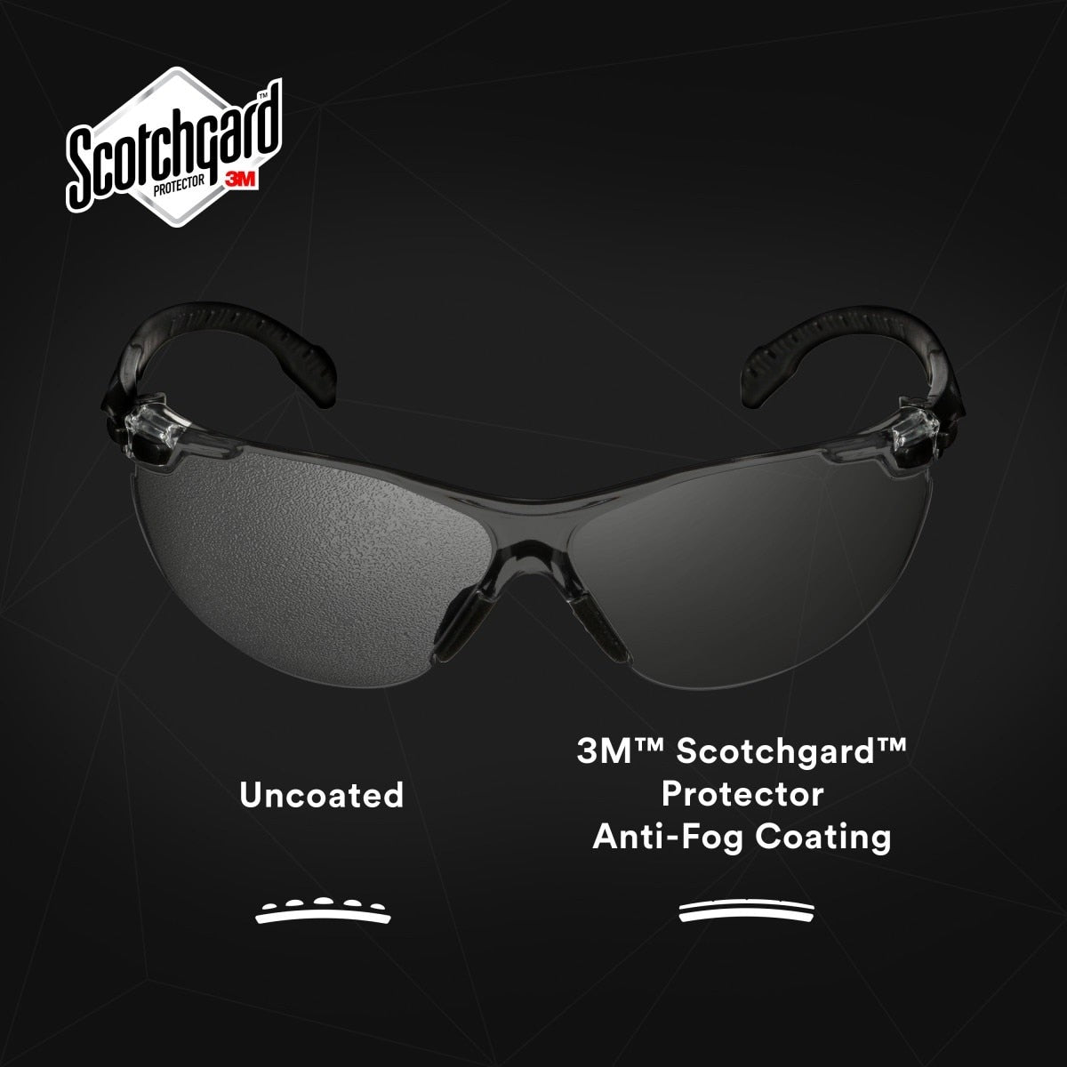3M Scotchgard Solus 1000 Series Safety Glasses, Black Temples, Clear AF-AS Lens, Anti Fog Anti Scratch (S1501SGAF) (7100220751) (20 Pack) - 8