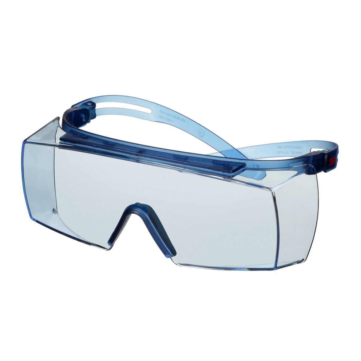 3M SF3704SGAF-BLU SecureFit 3700 Series, Blue Temples, Scotchgard Anti-Fog Coating, Light Blue OTG AF-AS lens (7100221209) (10 Pack) - 10