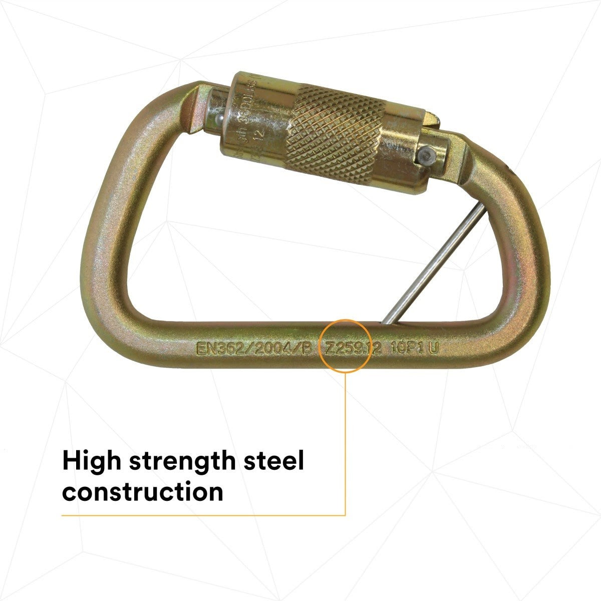 3M 2000117 Rollgliss Technical Rescue Offset D Fall Arrest Carabiner with Captive Eye, Gold, Medium (7100221696) - 5