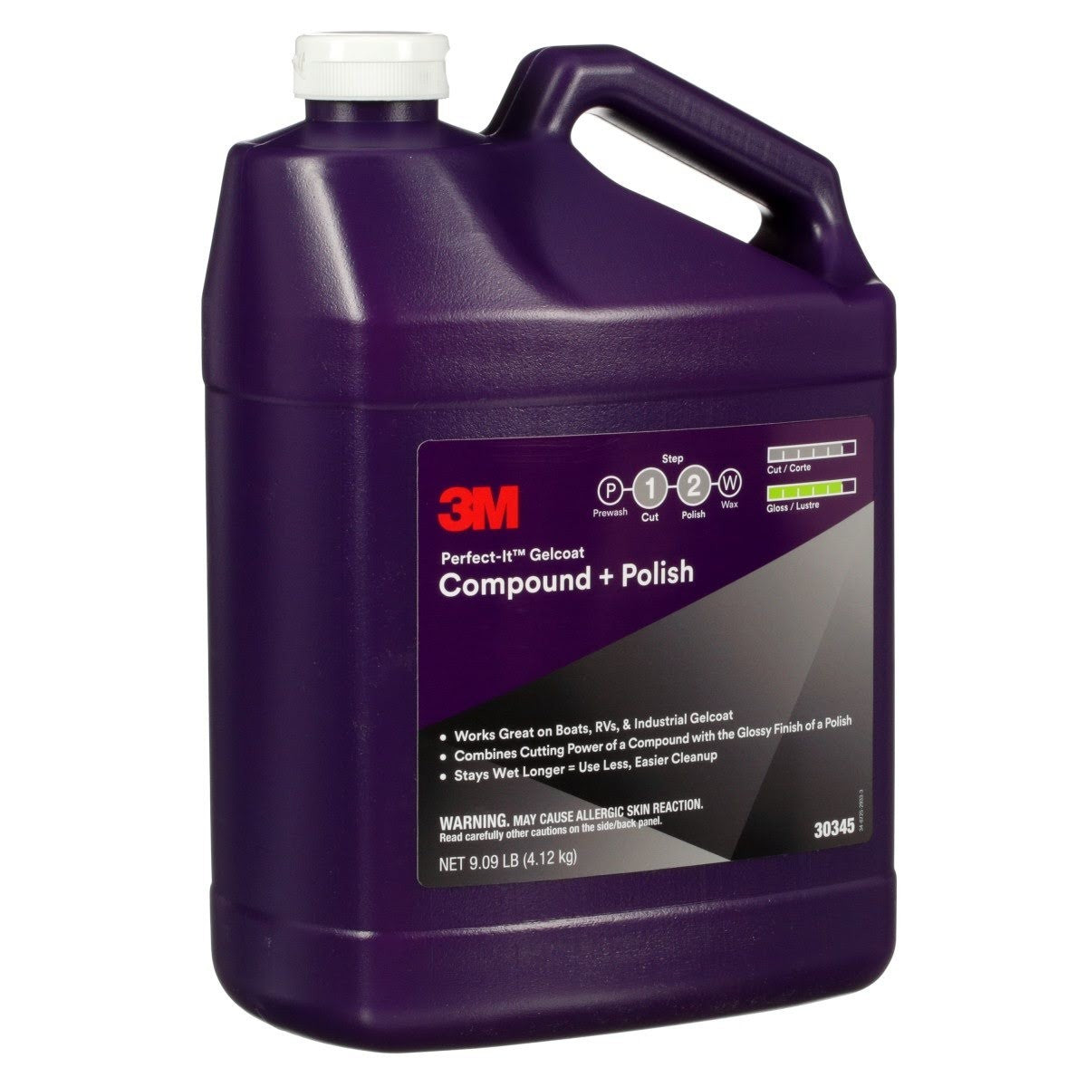3M Perfect-It Gelcoat Compound and Polish, Professional Grade, Liquid, White, 1 gal (30345) (7100223173) (4 Pack) - 2