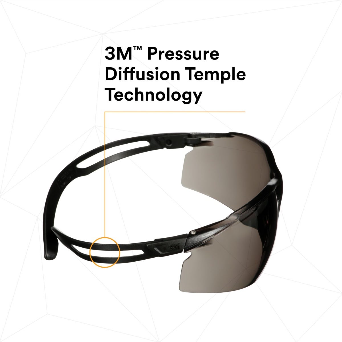 3M SF502AF-BLK SecureFit 500 Series Safety Glasses, Impact Rated ANSI Z87, Adjustable Ratchet Temples, Anti-Fog/Anti-Scratch Gray Lens, Black Frame (7100228722) (20 Pack) - 9