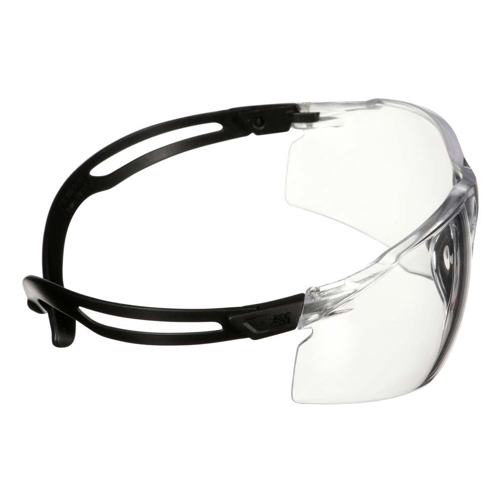 3M SF501AF-BLK Safety Glasses, 500 Series, Impact Rated ANSI Z87, Adjustable Ratchet Temples, Sporty Protective Eyewear, Anti-Fog Anti-Scratch Clear Lens, Black Frame (7100228736) (20 Pack) - 4