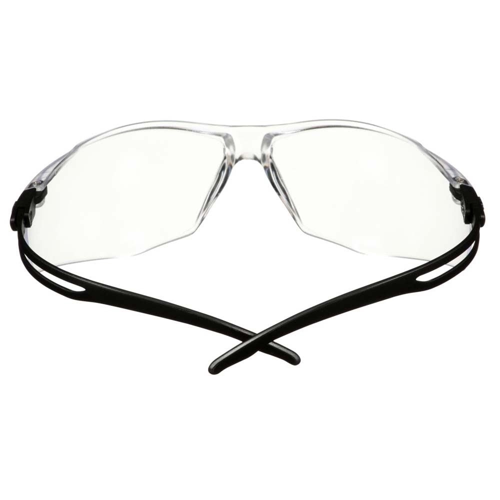 3M SF501AF-BLK Safety Glasses, 500 Series, Impact Rated ANSI Z87, Adjustable Ratchet Temples, Sporty Protective Eyewear, Anti-Fog Anti-Scratch Clear Lens, Black Frame (7100228736) (20 Pack) - 6