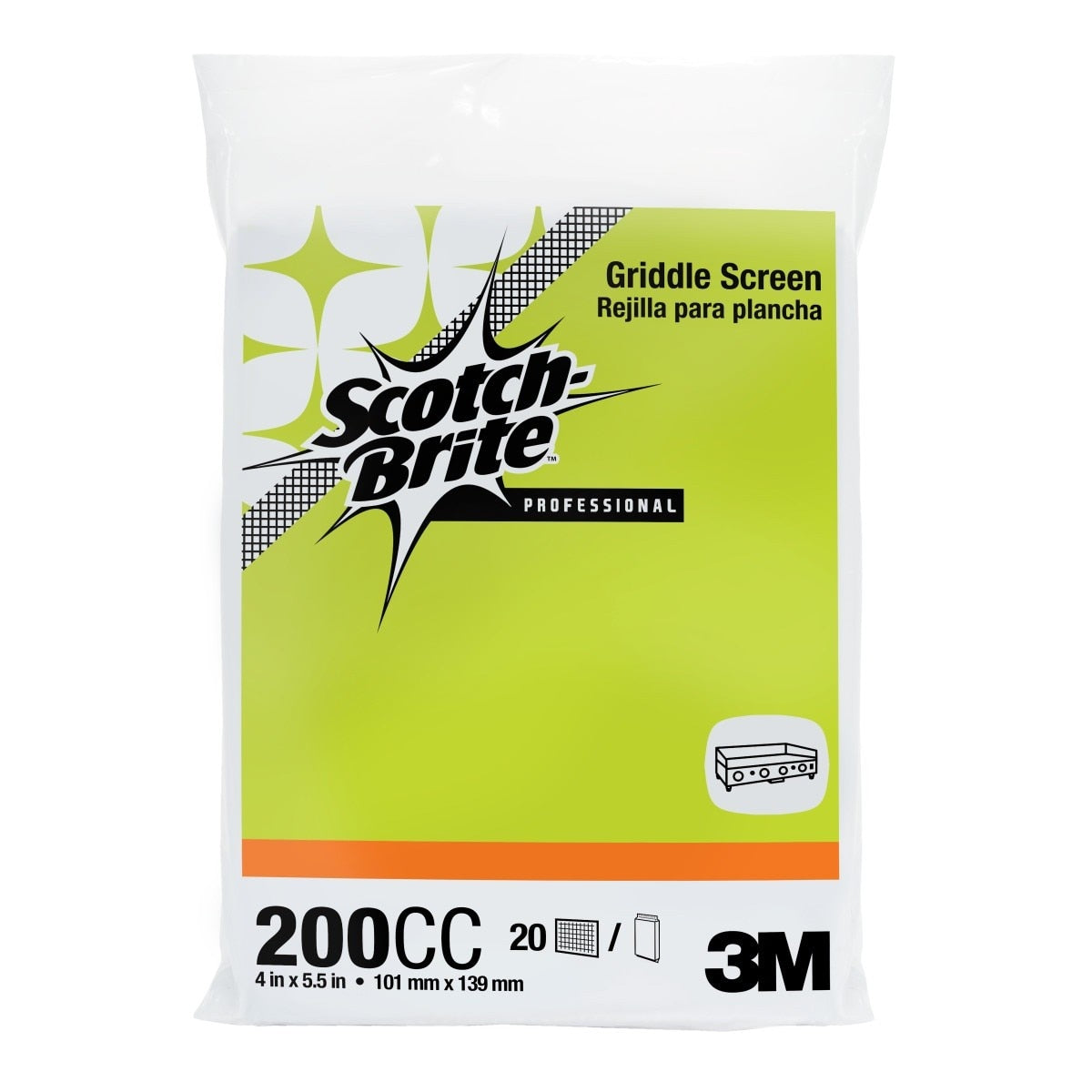 3M Scotch-Brite Griddle Screen, Heavy Duty, Brown, 4 in x 5-1/2 in (7100231996) (200 Pack) - 2
