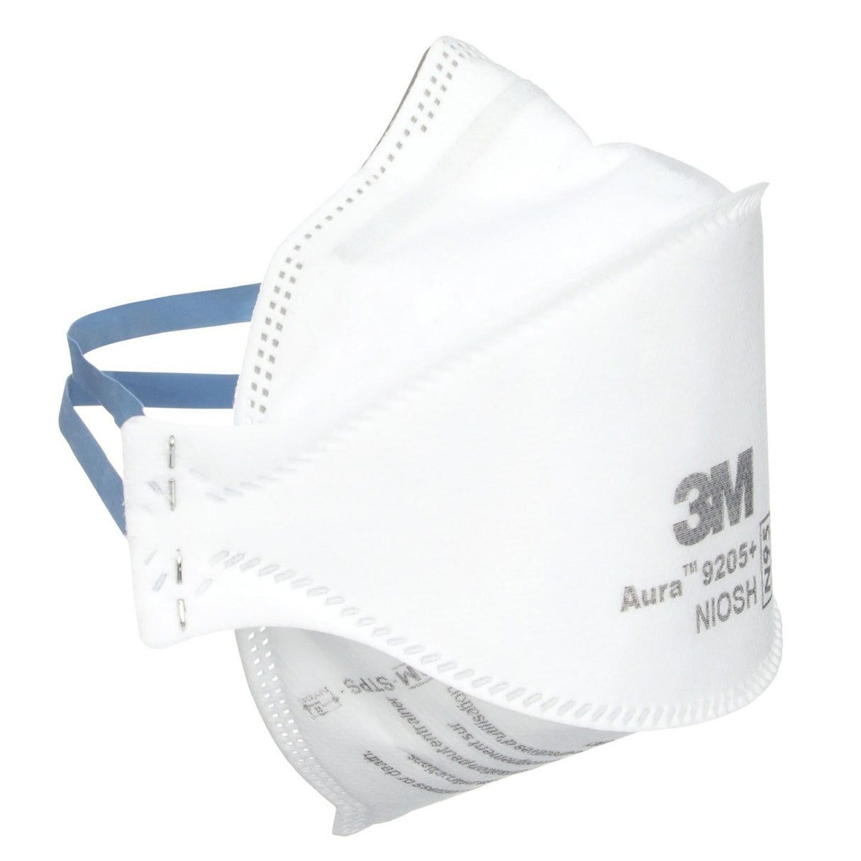 3M 9205+ BULK Aura N95 Particulate Respirator, Flat Fold 3-Panel, Standard Size, White, Individually Wrapped (7100232940) (440 Pack) - 4