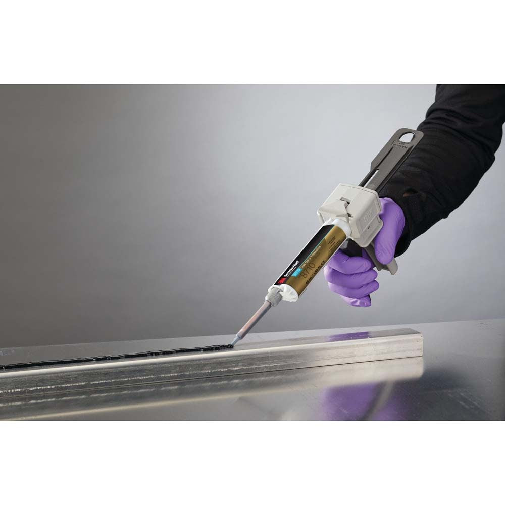 3M 8710NS DP8710NS Scotch-Weld Low Odor Acrylic Adhesive DP, Black, Non-Sag Structural Two-Part with 10 Minute Open Time Duo-Pak (45 mL) (7100233349) (12 Pack) - 5