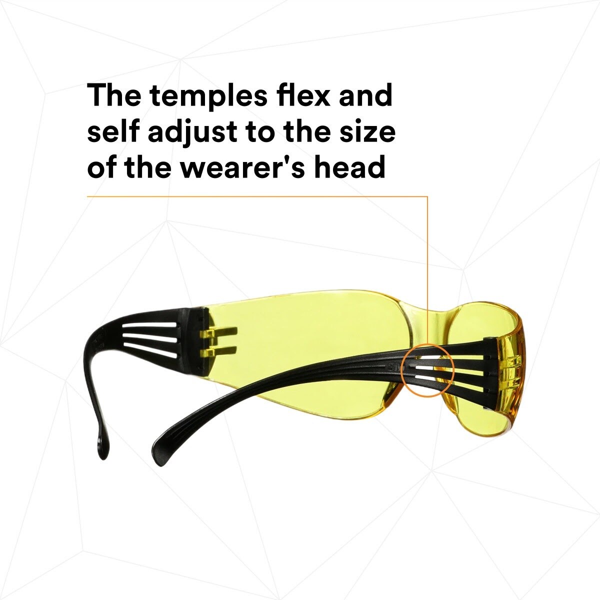 3M SF103AF-BLK SecureFit 100 Series, Black Temples, Amber Anti-Fog/Anti-Scratch Lens (7100238183) (20 Pack) - 3