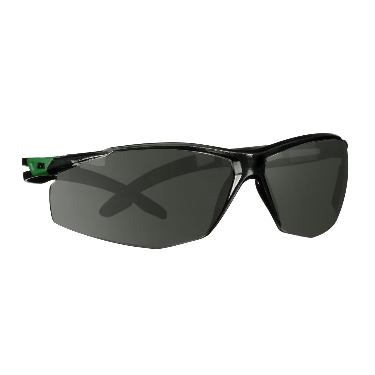 3M SF530AF-GRN SecureFit 500 Series Safety Glasses ANSI Z87 Impact Rated IR 3.0 Gray Anti Fog Anti Scratch Lens Black Green Frame (7100239086) (20 Pack) - 3