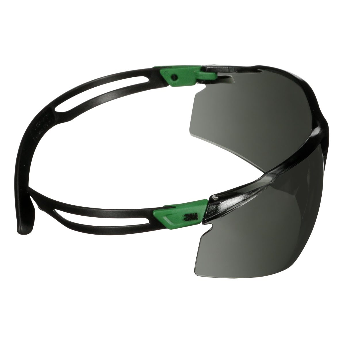 3M SF530AF-GRN SecureFit 500 Series Safety Glasses ANSI Z87 Impact Rated IR 3.0 Gray Anti Fog Anti Scratch Lens Black Green Frame (7100239086) (20 Pack) - 6