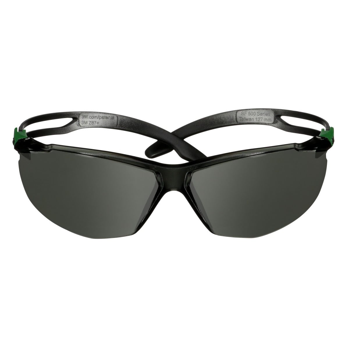 3M SF530AF-GRN SecureFit 500 Series Safety Glasses ANSI Z87 Impact Rated IR 3.0 Gray Anti Fog Anti Scratch Lens Black Green Frame (7100239086) (20 Pack) - 8