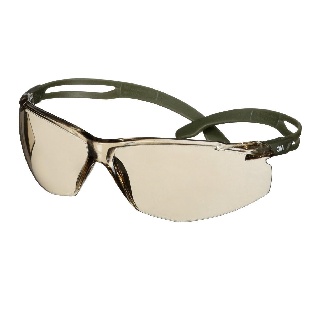 3M SecureFit 500 Series Safety Glasses, Scotchgard Anti Fog Coating, Anti Scratch, Light Brown Lens, Olive Frame, ANSI Z87.1-2020 (SF528SGAF-DGR) (7100239191) (20 Pack) - 5