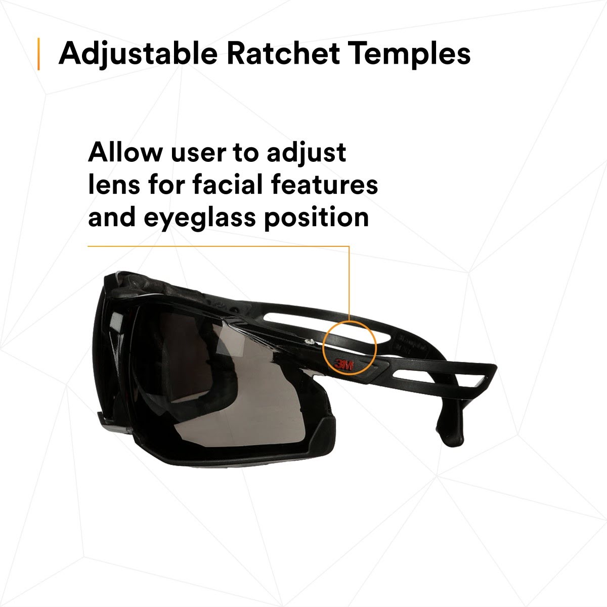 3M SF502SGAF-BLK-FM SecureFit 500 Series Safety Glasses, Gray Lens, Black Frame, Anti-Fog Coating, Anti-Scratch, Foam Gasket (7100239195) (20 Pack) - 4