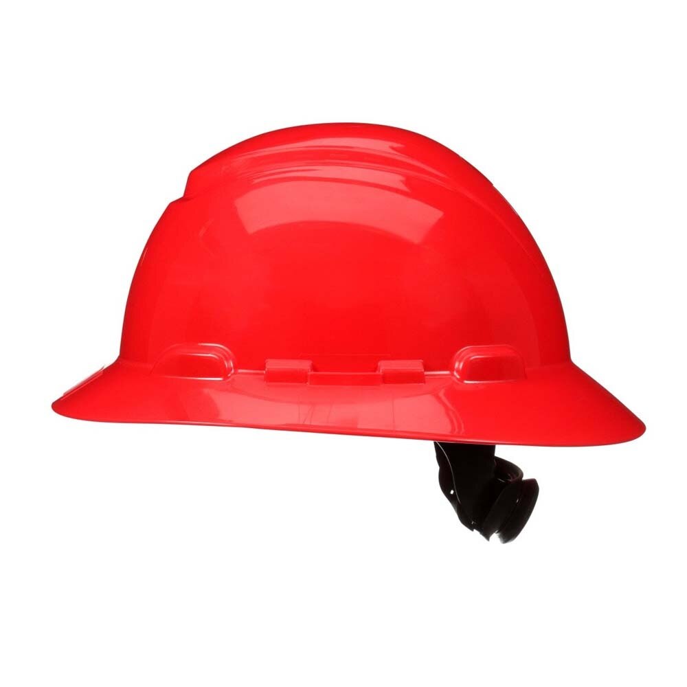 3M H-805SFR-UV SecureFit Full Brim Hard Hat, Red, Non-Vented with Uvicator Sensor and 4-Point Ratchet Suspension (7100240013) - 3