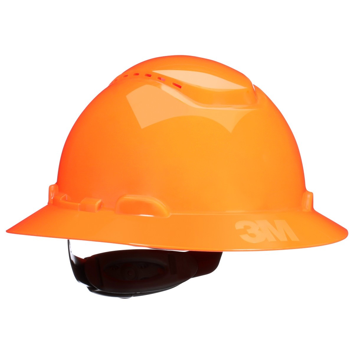 3M SecureFit Full Brim Hard Hat, Hi-Vis Orange, 4-Pt Pressure Diffusion Ratchet Suspension with UVicator (H-807SFV-UV) (7100240023) (20 Pack)