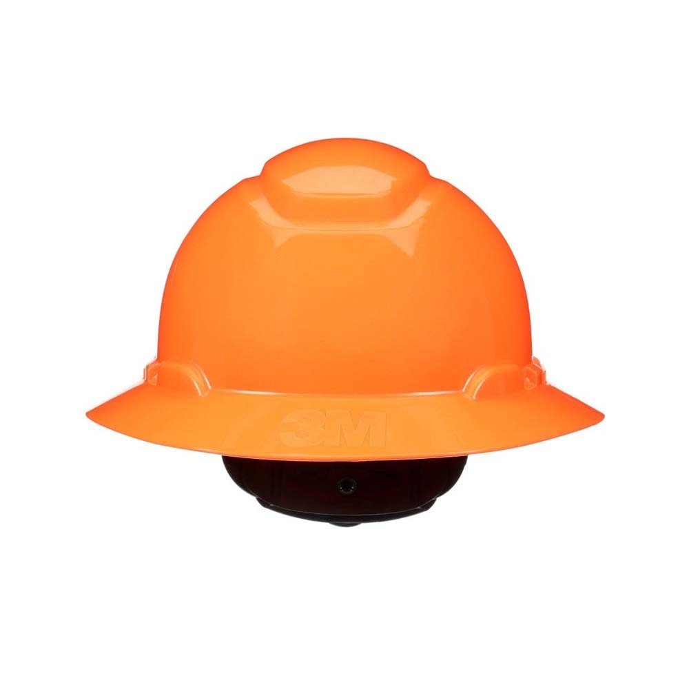 3M 7100240033 SecureFit Full Brim Hard Hat H-807SFR-UV, H-Vis Orange, 4-Point Pressure Diffusion Ratchet Suspension with UVicator