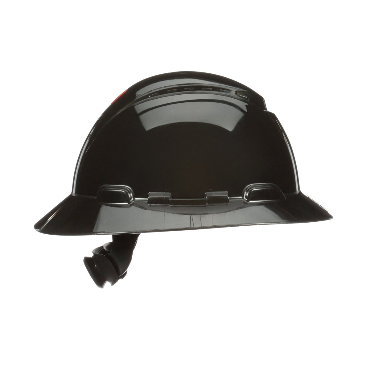 3M SecureFit Full Brim Hard Hat, Black, 4-Point Pressure Diffusion Ratchet Suspension, with Uvicator (H-812SFR-UV) (7100240039) (20 Pack) - 4