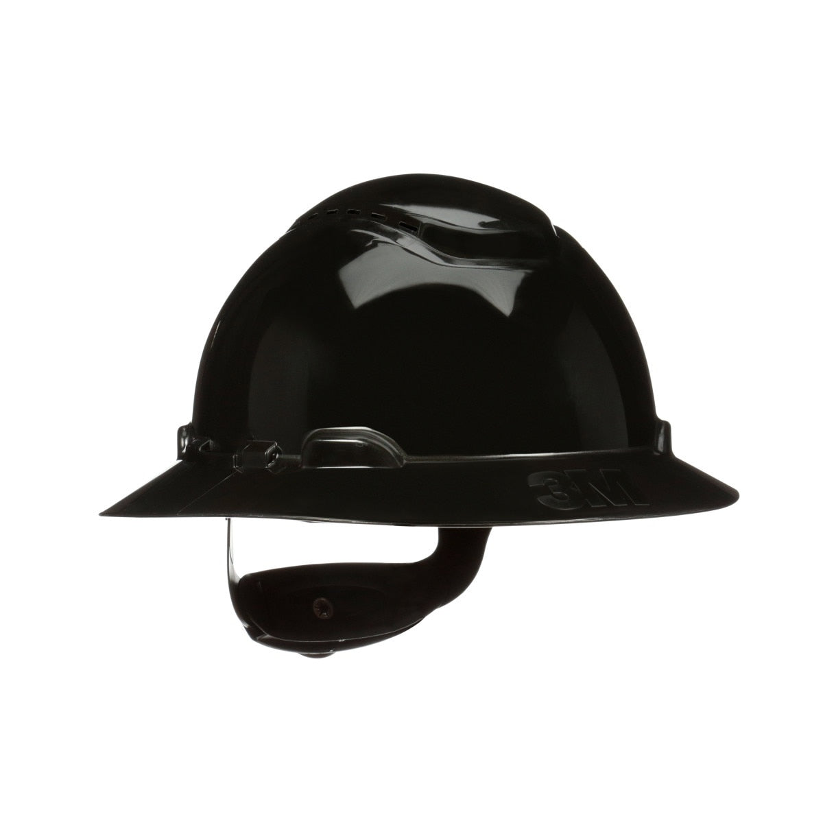 3M H-812SFV-UV SecureFit Full Brim Hard Hat, Black, Vented, 4-Point Pressure Diffusion Ratchet Suspension with UVicator Sensor (7100240040) (20 Pack)