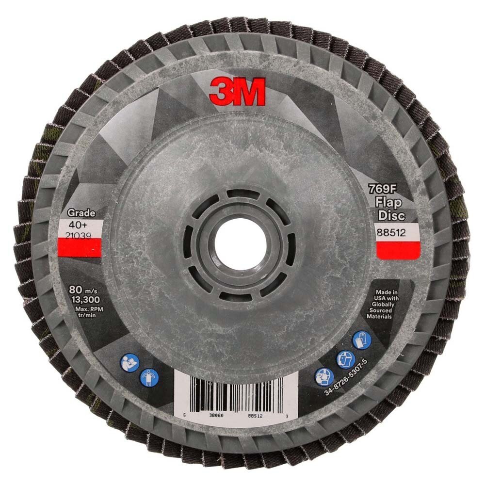 3M 7100242989 Flap Disc 769F 40+ YF-weight T27 Quick Change 4-1/2 in x 5/8 in-11