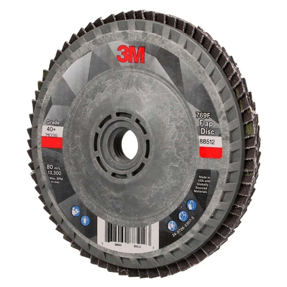 3M 7100242989 Flap Disc 769F 40+ YF-weight T27 Quick Change 4-1/2 in x 5/8 in-11 - 2