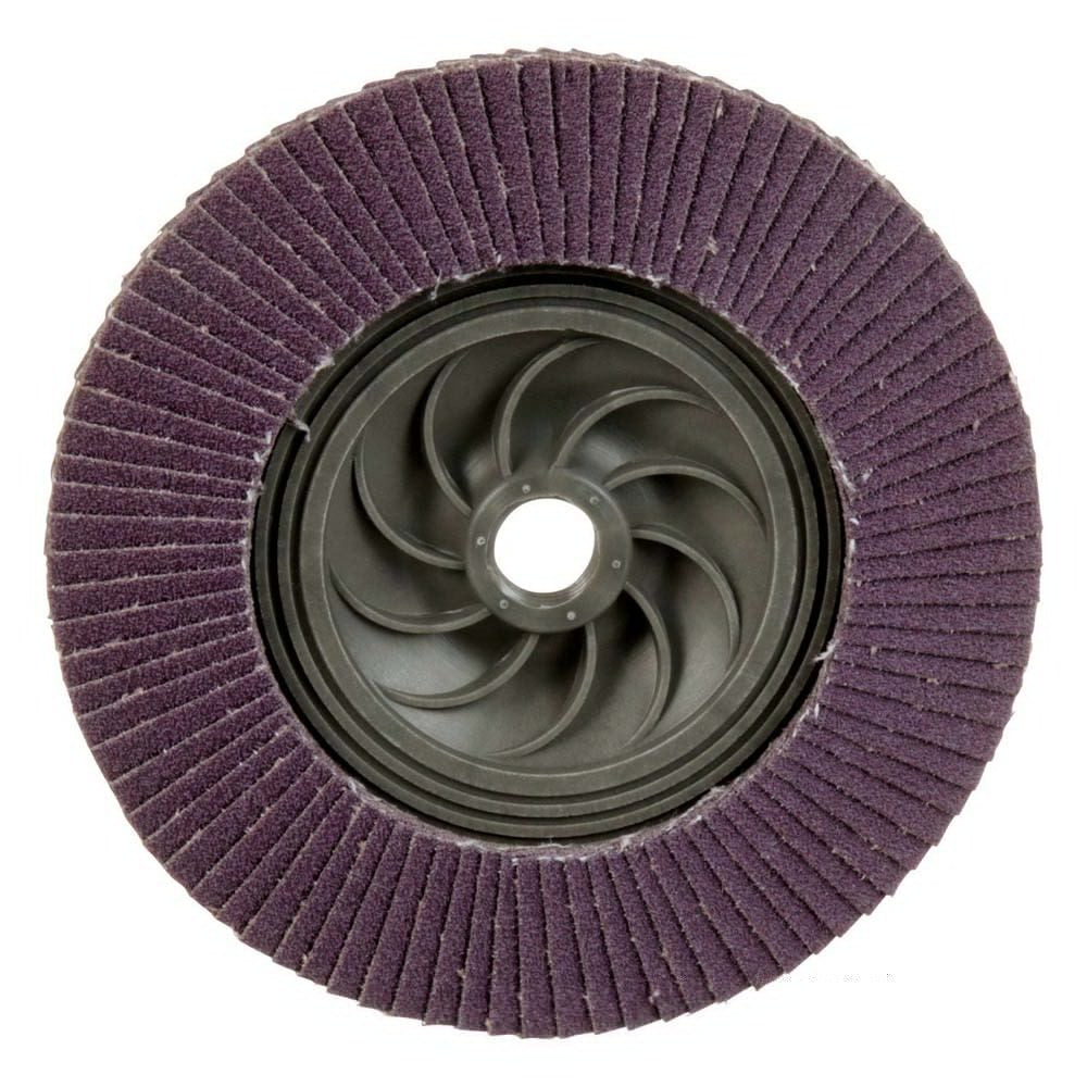 3M 769F Flap Disc , Type 29, 80+ Grit, 5 in x 5/8-11 Thread, Precision-Shaped Ceramic Grain for Grinding and Finishing on Carbon and Stainless Steel (7100242992) - 3