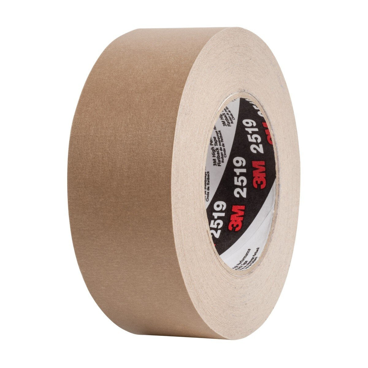 3M 2519 High Performance Flatback Tape, Tan, Kraft Paper Backing, 48 mm x 55 m (7100243535) (24 Pack)
