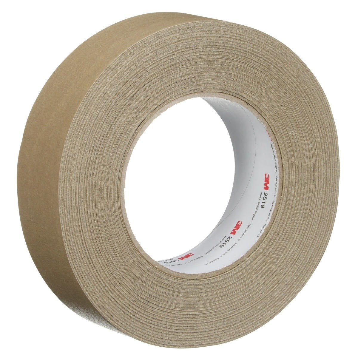 3M 2519 High Performance Flatback Tape, Tan, 36 mm x 55 m (7100243697) (24 Pack)