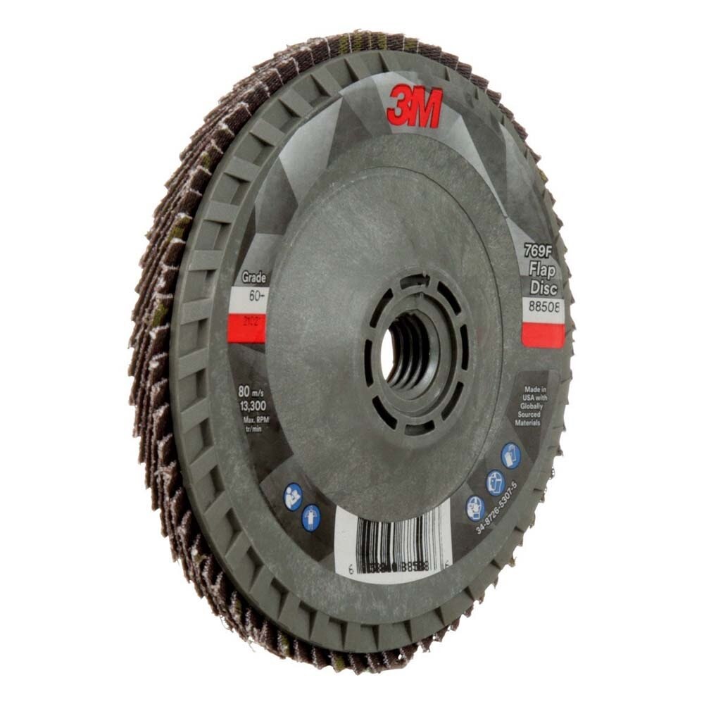 3M 7100243874 Flap Disc 769F, 60+, T29 Quick Change, 4-1/2 in x 5/8 in-11 - 3