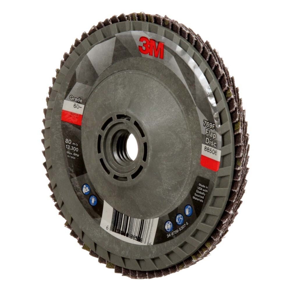 3M 7100243874 Flap Disc 769F, 60+, T29 Quick Change, 4-1/2 in x 5/8 in-11 - 4