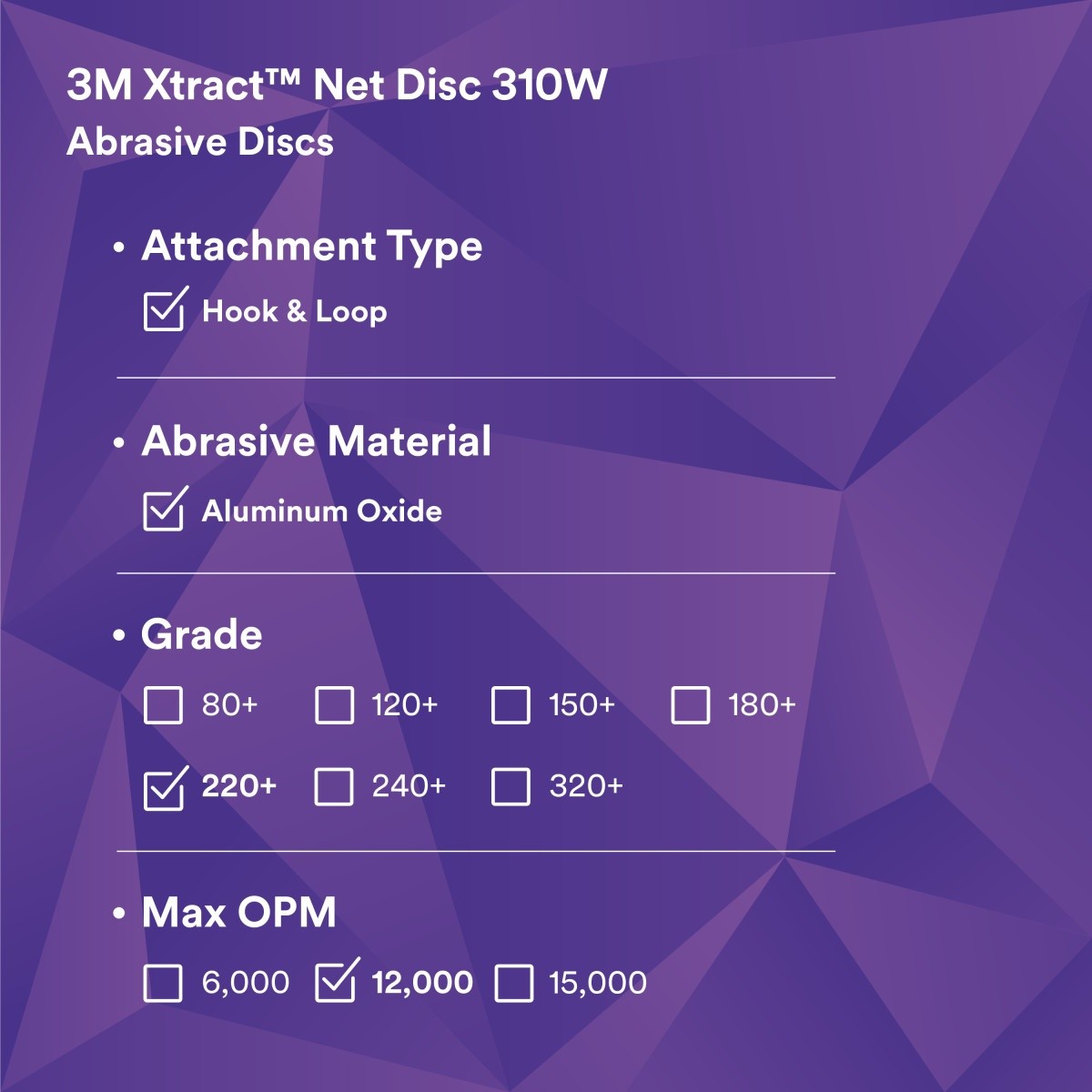 3M 310W Xtract Clean Sanding Net Disc, 220+, Blue, 6 in x NH, Die 600Z, Hook & Loop for Metal, Wood, Composites, Stock Removal, Fine Finishing (7100247525) (500 Pack) - 3