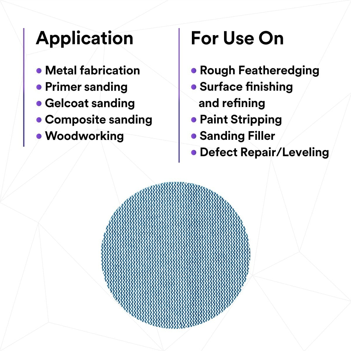 3M 310W Xtract Hookit Clean Sanding Net Disc, 220+, Blue, 3 in x NH, Die 300V (88434) (7100247530) (500 Pack) - 7