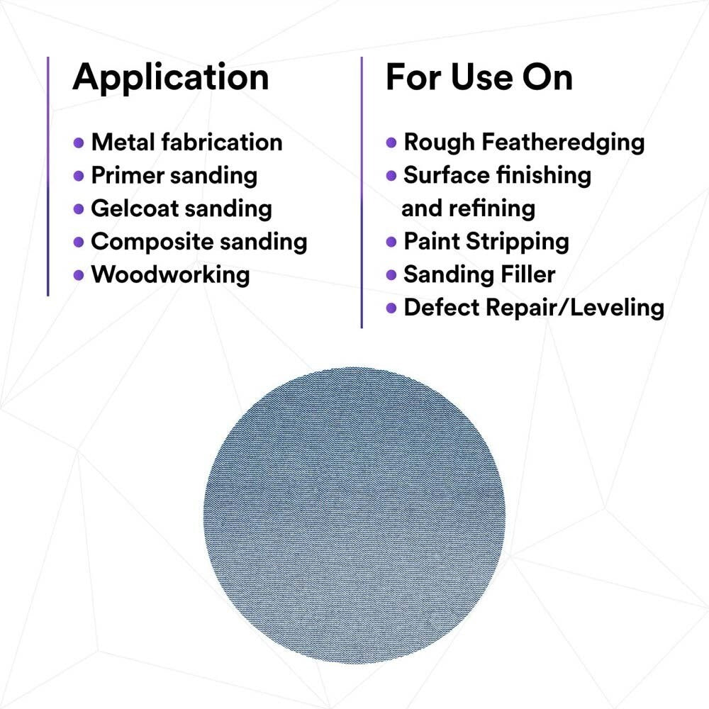 3M 7100252819 Xtract Net Disc 310W 120+ 8 in Die 800L Hook and Loop Sanding Discs Virtually Dust-Free for Metal, Wood, Composites, Stock Removal and Fine Finishing (50 Pack) - 8