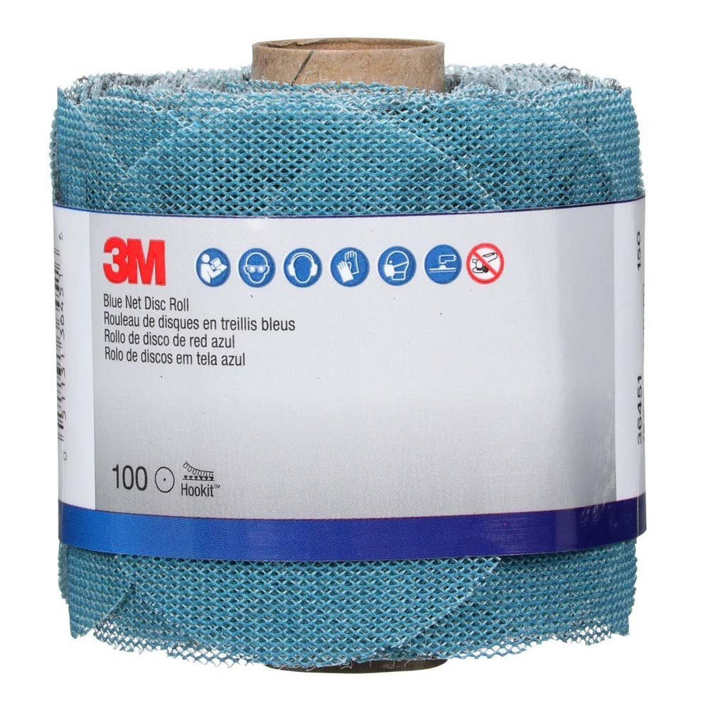 3M 36451 Blue Net Disc Roll , 3 in, 150+ Grade, Best in Class, Virtually Dust-Free, Abrasive Sheet Roll (7100254369) (8 Pack) - 2